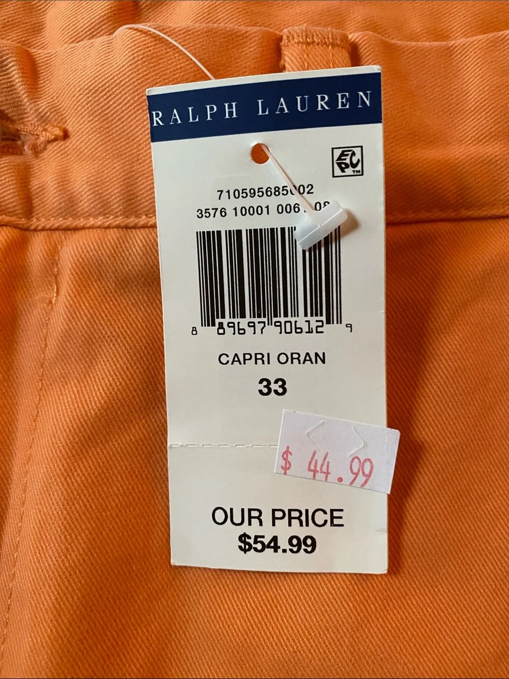 Polo by Ralph Lauren Orange Flat-Front Men’s Shorts